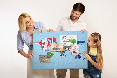 Tablica korkowa dla dzieci Mapa flag