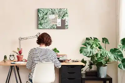 Ozdobna tablica korkowa Zielona botanika flora