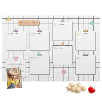 Tablica korkowa dla dzieci Tygodniowy plan