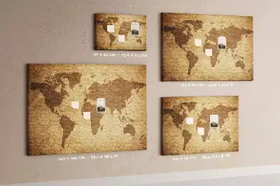 Tablica korkowa z nadrukiem antycznej mapy świata
