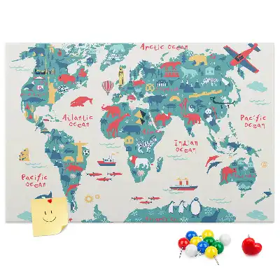 Korkowa tablica Obrazkowa mapa świata
