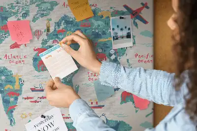Korkowa tablica Obrazkowa mapa świata