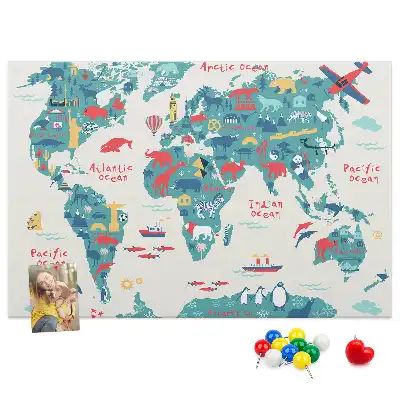 Korkowa tablica Obrazkowa mapa świata