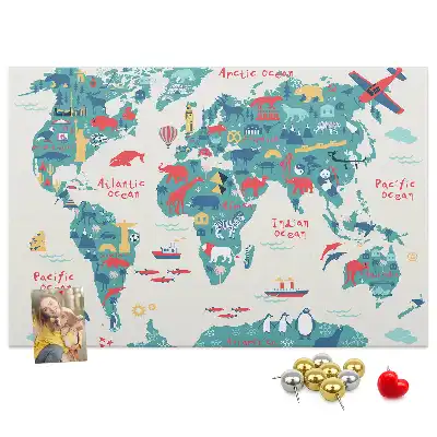 Korkowa tablica Obrazkowa mapa świata