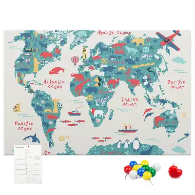 Korkowa tablica Obrazkowa mapa świata