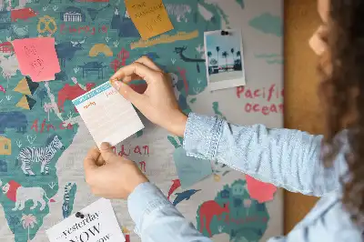 Korkowa tablica Obrazkowa mapa świata
