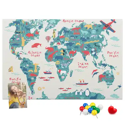Korkowa tablica Obrazkowa mapa świata