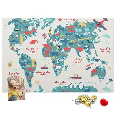 Korkowa tablica Obrazkowa mapa świata