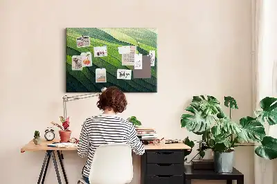 Tablica korkowa dla dzieci Abstrakcja Zielone Pola