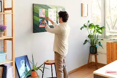 Tablica korkowa dla dzieci Abstrakcja Zielone Pola