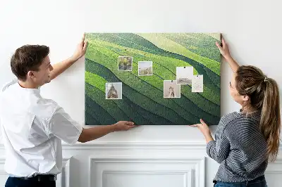 Tablica korkowa dla dzieci Abstrakcja Zielone Pola