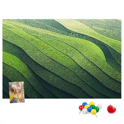 Tablica korkowa dla dzieci Abstrakcja Zielone Pola