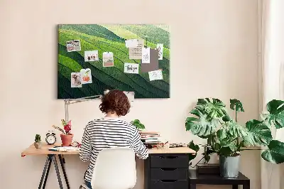 Tablica korkowa dla dzieci Abstrakcja Zielone Pola