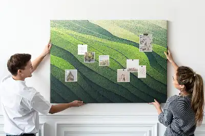 Tablica korkowa dla dzieci Abstrakcja Zielone Pola