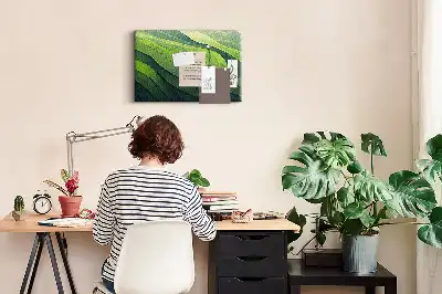 Tablica korkowa dla dzieci Abstrakcja Zielone Pola