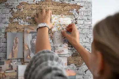 Tablica korkowa Mapa świata cegły