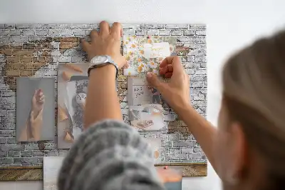 Tablica korkowa Mapa świata cegły