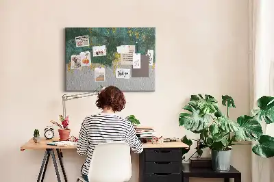Tablica korkowa z eleganckim deseniem na płótnie
