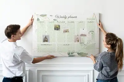 Tablica korkowa dla dzieci Liściowy planer tygodniowy