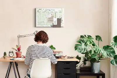 Tablica korkowa dla dzieci Liściowy planer tygodniowy