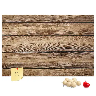Tablica korkowa z motywem rustykalnych desek z drewna