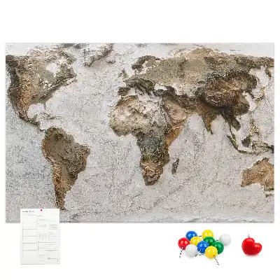 Ozdobna tablica korkowa Archiwalna mapa świata