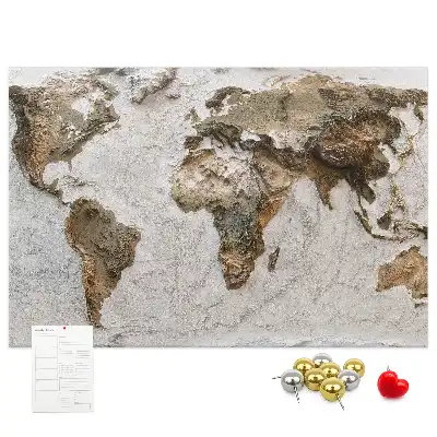 Ozdobna tablica korkowa Archiwalna mapa świata