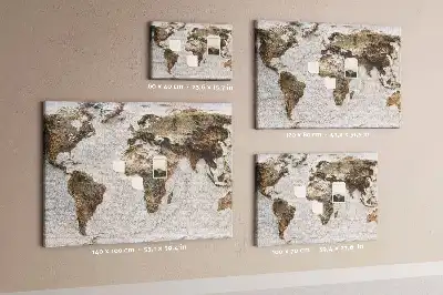 Ozdobna tablica korkowa Archiwalna mapa świata