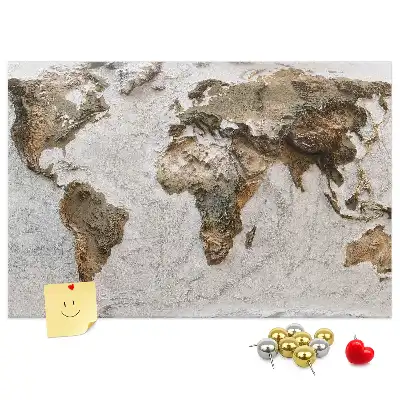 Ozdobna tablica korkowa Archiwalna mapa świata