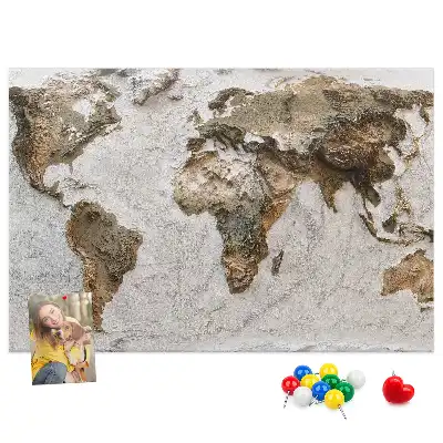 Ozdobna tablica korkowa Archiwalna mapa świata