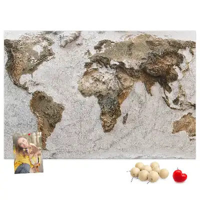 Ozdobna tablica korkowa Archiwalna mapa świata
