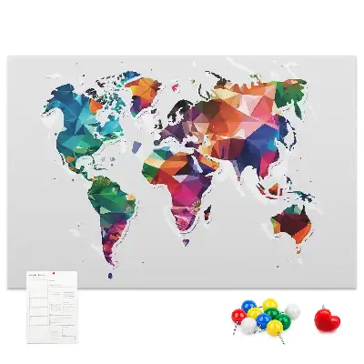 Korkowa mapa świata z motywem trójkątów
