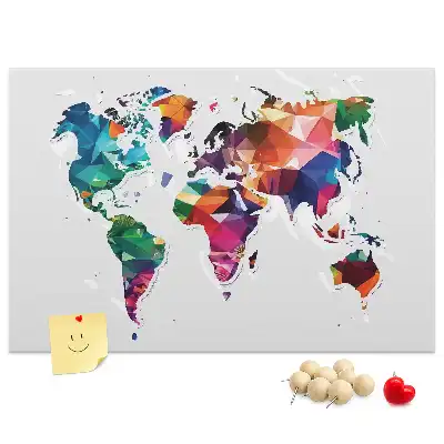 Korkowa mapa świata z motywem trójkątów