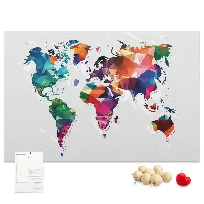 Korkowa mapa świata z motywem trójkątów
