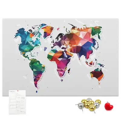 Korkowa mapa świata z motywem trójkątów