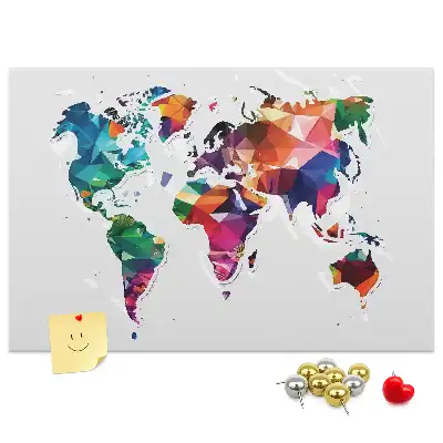 Korkowa mapa świata z motywem trójkątów