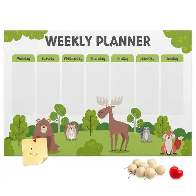 Korkowa tablica z planem lekcji dla ucznia