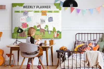 Korkowa tablica z planem lekcji dla ucznia