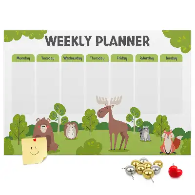 Korkowa tablica z planem lekcji dla ucznia