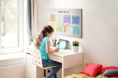 Tablica korkowa dla dzieci Tygodniowy planer