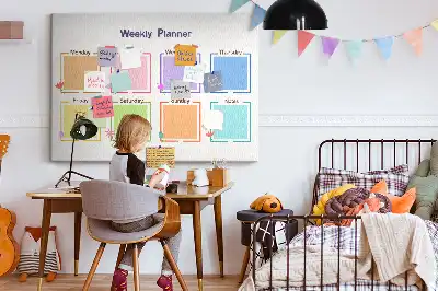 Tablica korkowa dla dzieci Tygodniowy planer