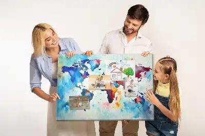 Korkowa tablica z nadrukiem malowanej mapy