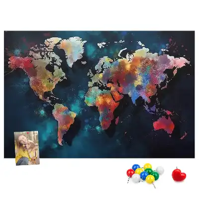 Tablica korkowa dla dzieci Abstrakcyjna mapa