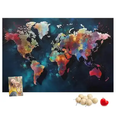 Tablica korkowa dla dzieci Abstrakcyjna mapa