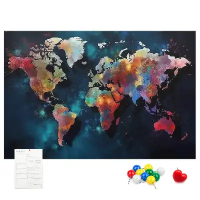 Tablica korkowa dla dzieci Abstrakcyjna mapa