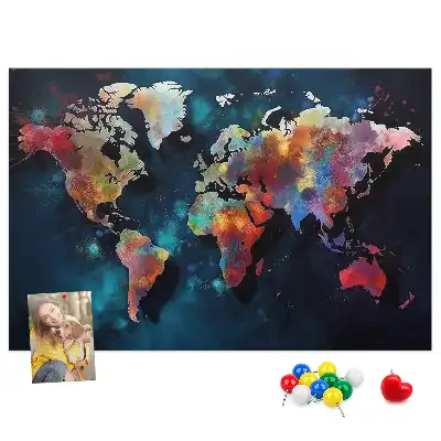 Tablica korkowa dla dzieci Abstrakcyjna mapa