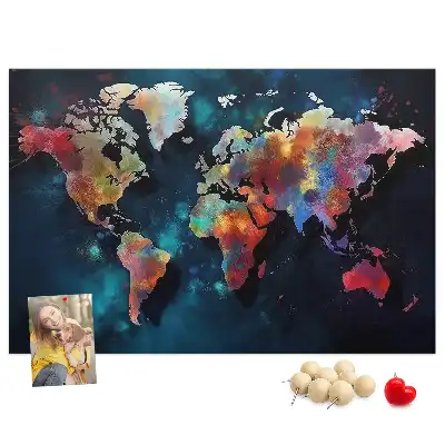 Tablica korkowa dla dzieci Abstrakcyjna mapa