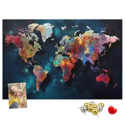 Tablica korkowa dla dzieci Abstrakcyjna mapa