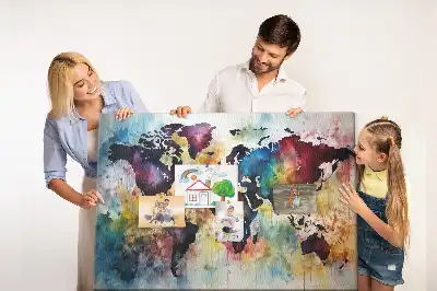 Tablica korkowa z nadrukiem akwarelowej mapy