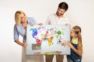 Tablica korkowa z nadrukiem pastelowej mapy malarskiej